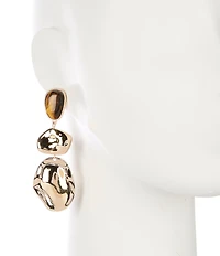 Anna & Ava with Disc and Semi Precious Stone Linear Earrings