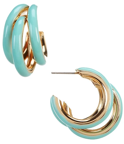 Anna & Ava Enamel Triple Hoop Earrings
