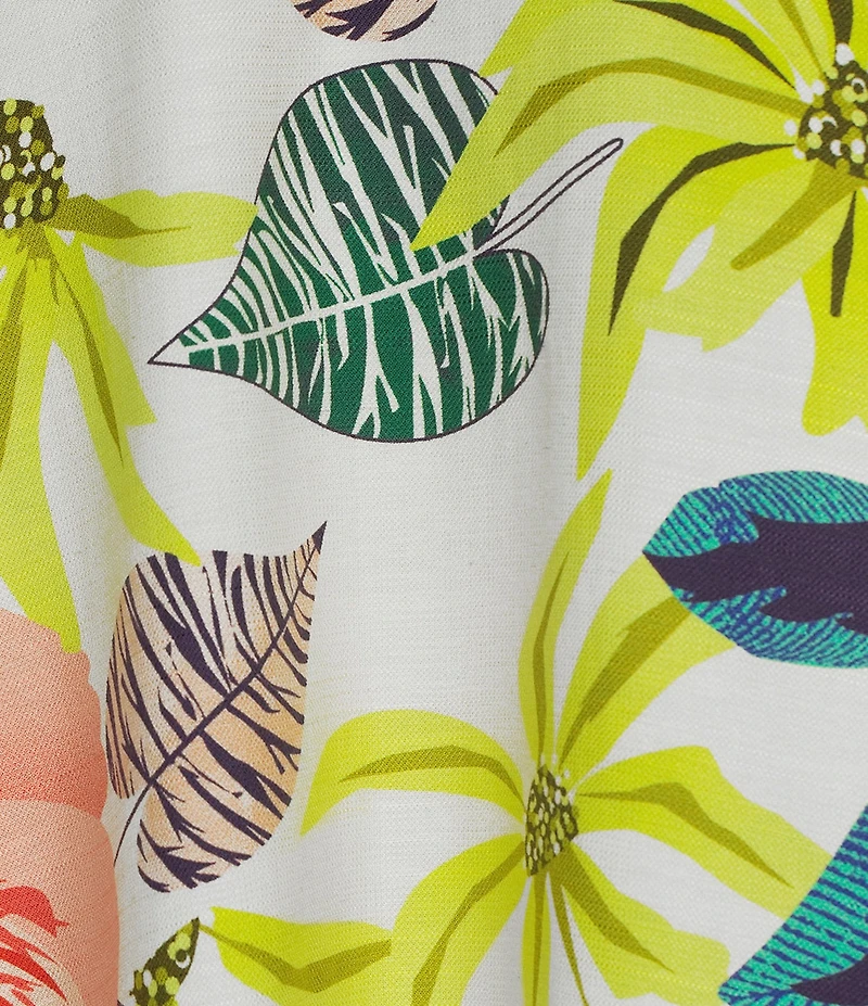 Anna & Ava Floral And Palm Embroidered Kimono
