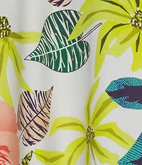 Anna & Ava Floral And Palm Embroidered Kimono