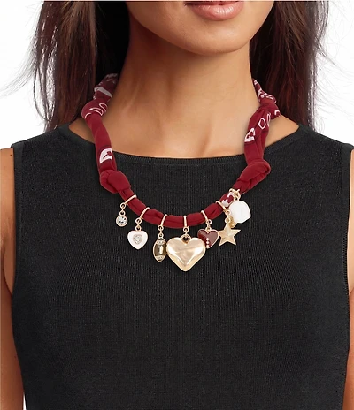 Anna & Ava Game Day Charm Scarf Statement Necklace