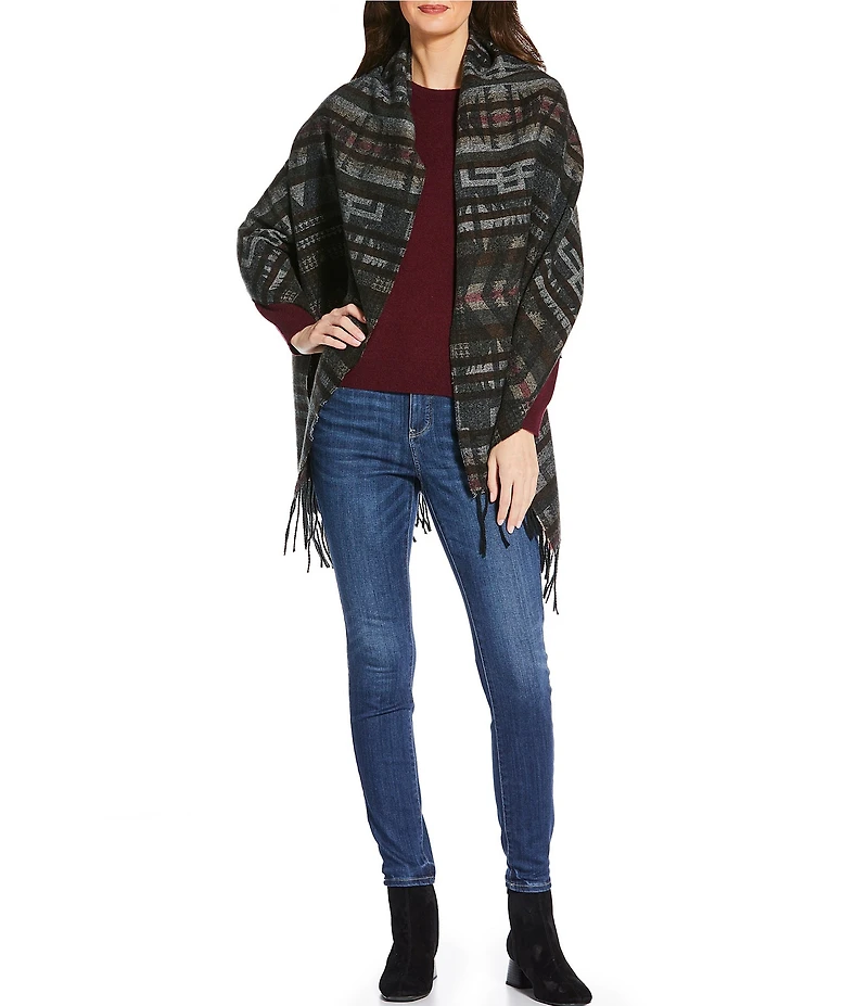 Anna & Ava Geo Jacquard Feather Soft Scarf Wrap