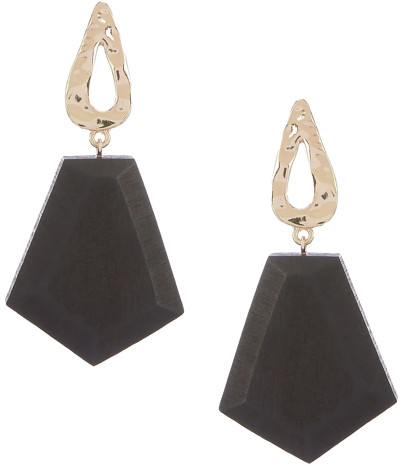 Anna & Ava Geo Wood Statement Drop Earrings