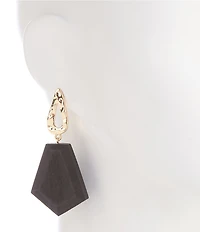Anna & Ava Geo Wood Statement Drop Earrings