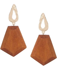 Anna & Ava Geo Wood Statement Drop Earrings