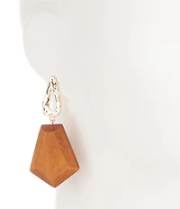 Anna & Ava Geo Wood Statement Drop Earrings
