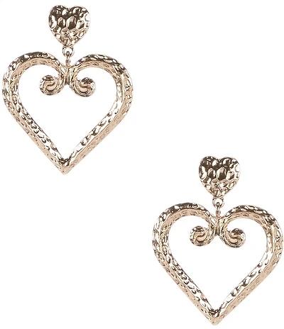 Anna & Ava Hammered Heart Statement Drop Earrings
