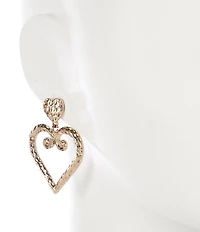 Anna & Ava Hammered Heart Statement Drop Earrings