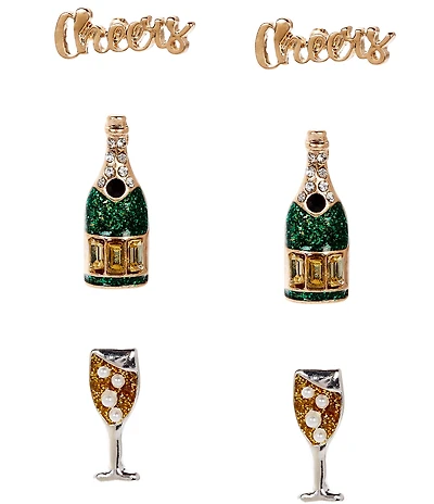 Anna & Ava Happy New Year Stud Earring Set