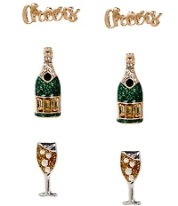 Anna & Ava Happy New Year Stud Earring Set