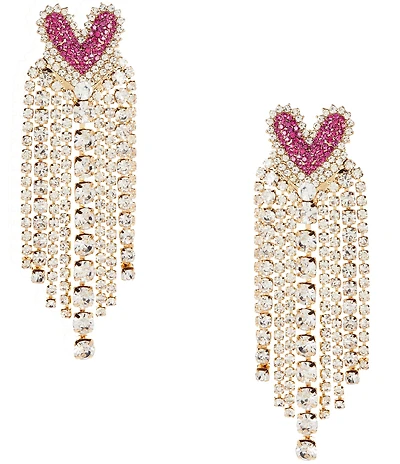 Anna & Ava Heart Cascade Stones Chandelier Earrings