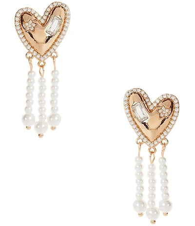 Anna & Ava Heart Pearl Chandelier Earrings