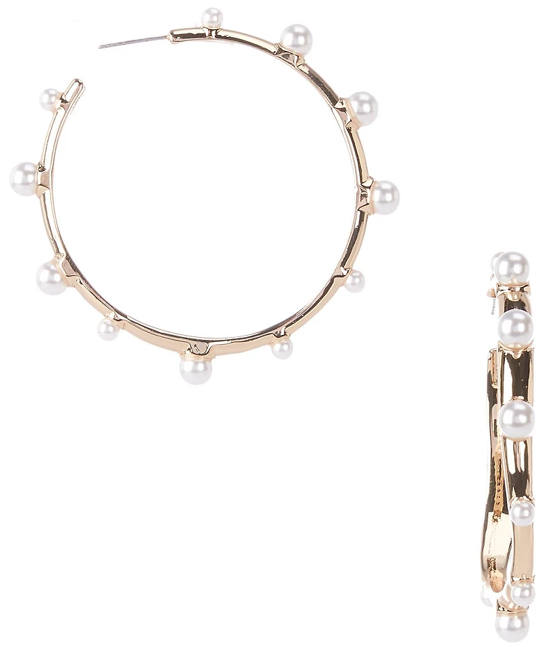 Anna & Ava Hoop Earrings with Pearls