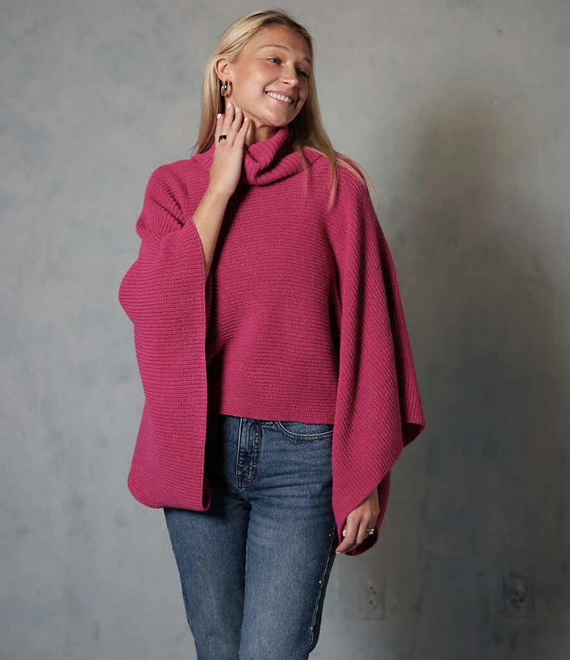 Anna & Ava Knit Turtleneck Sweater Poncho