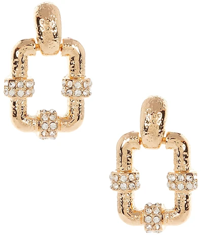 Anna & Ava Large Pave Rectangle Drop Earrings
