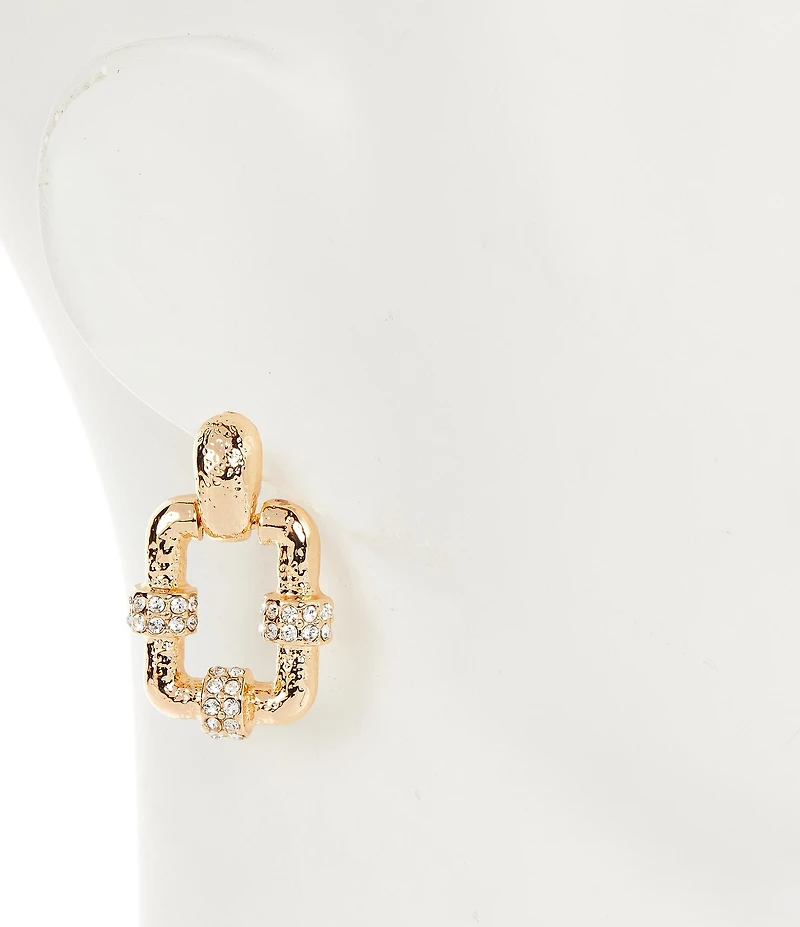 Anna & Ava Large Pave Rectangle Drop Earrings