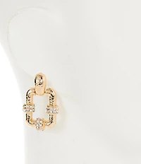 Anna & Ava Large Pave Rectangle Drop Earrings