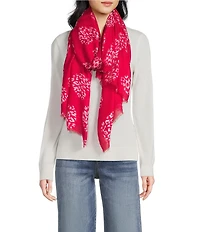 Anna & Ava Leopard Heart Print Scarf Wrap