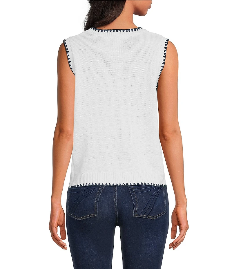 Anna & Ava Lobster Print Whipstitch Knit Vest