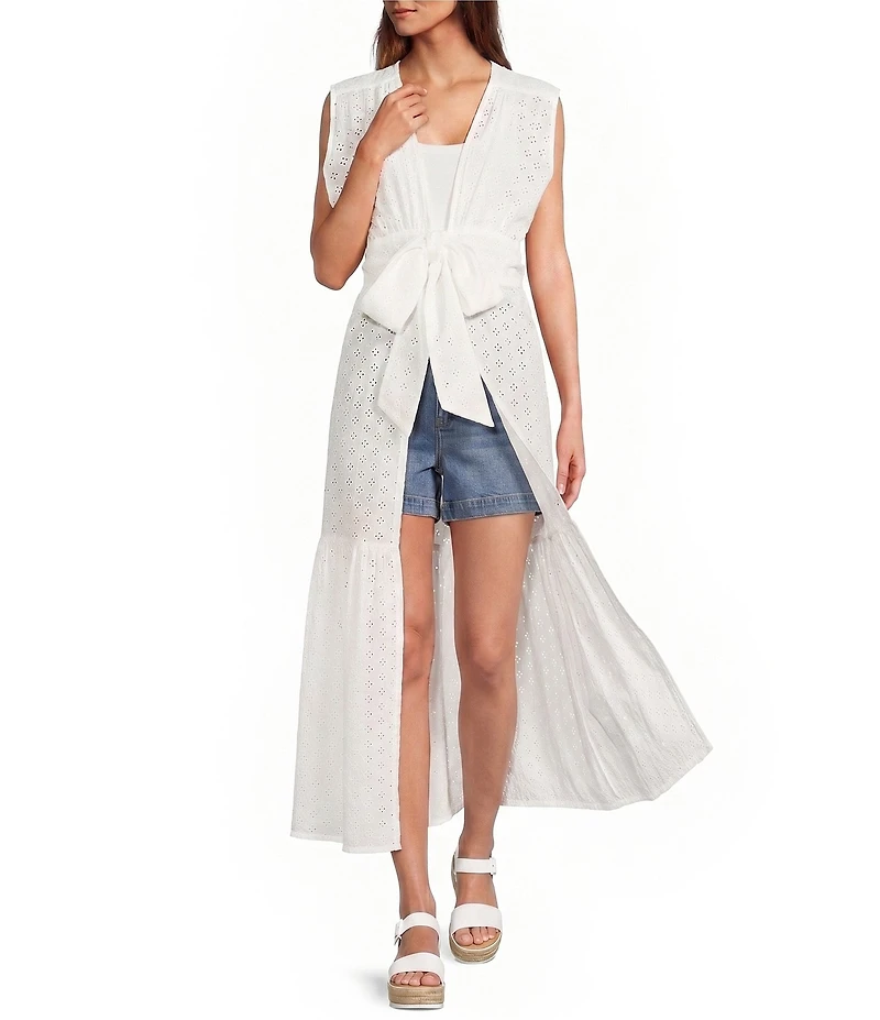 Anna & Ava Long Eyelet Bow Tunic