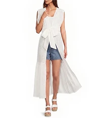 Anna & Ava Long Eyelet Bow Tunic