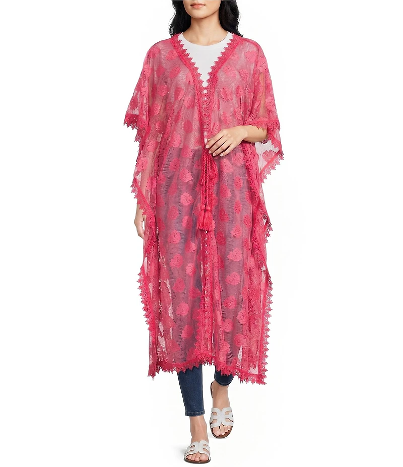 Anna & Ava Mesh Leaf Poncho