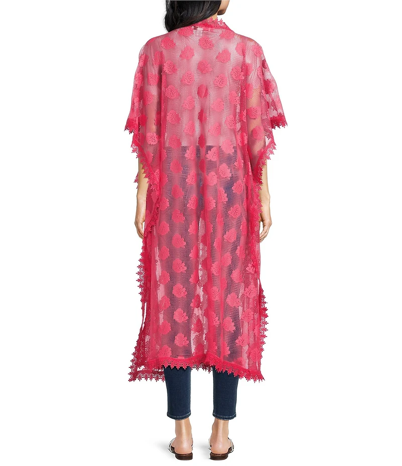 Anna & Ava Mesh Leaf Poncho