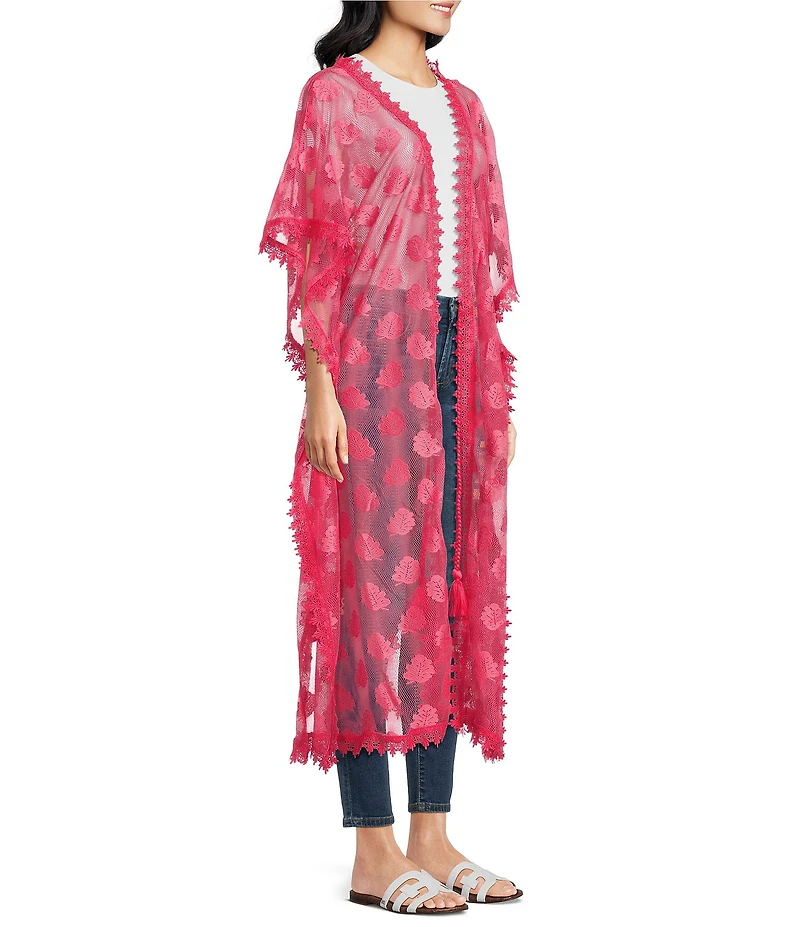 Anna & Ava Mesh Leaf Poncho