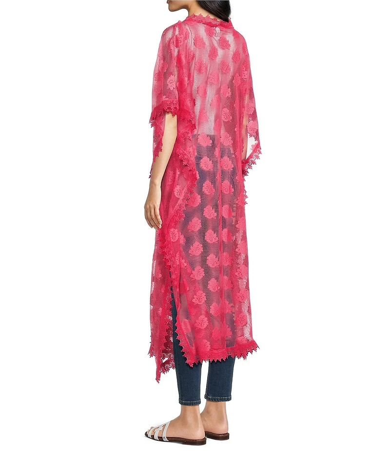 Anna & Ava Mesh Leaf Poncho