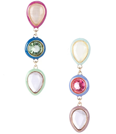 Anna & Ava Mismatched Stone Linear Earrings