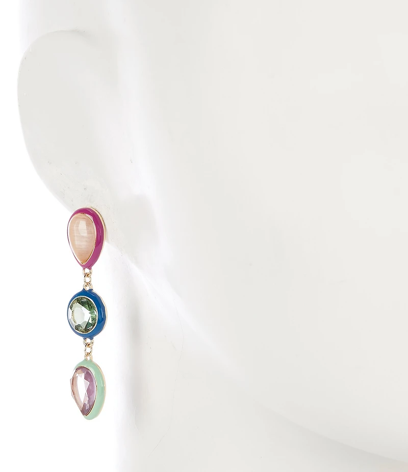 Anna & Ava Mismatched Stone Linear Earrings