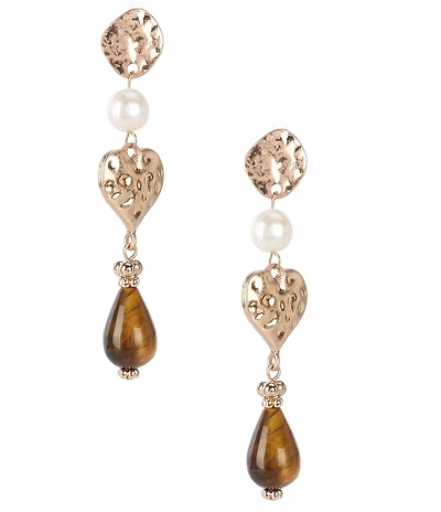 Anna & Ava Mixed Media Heart Linear Earrings