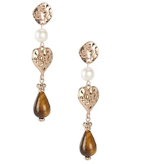 Anna & Ava Mixed Media Heart Linear Earrings