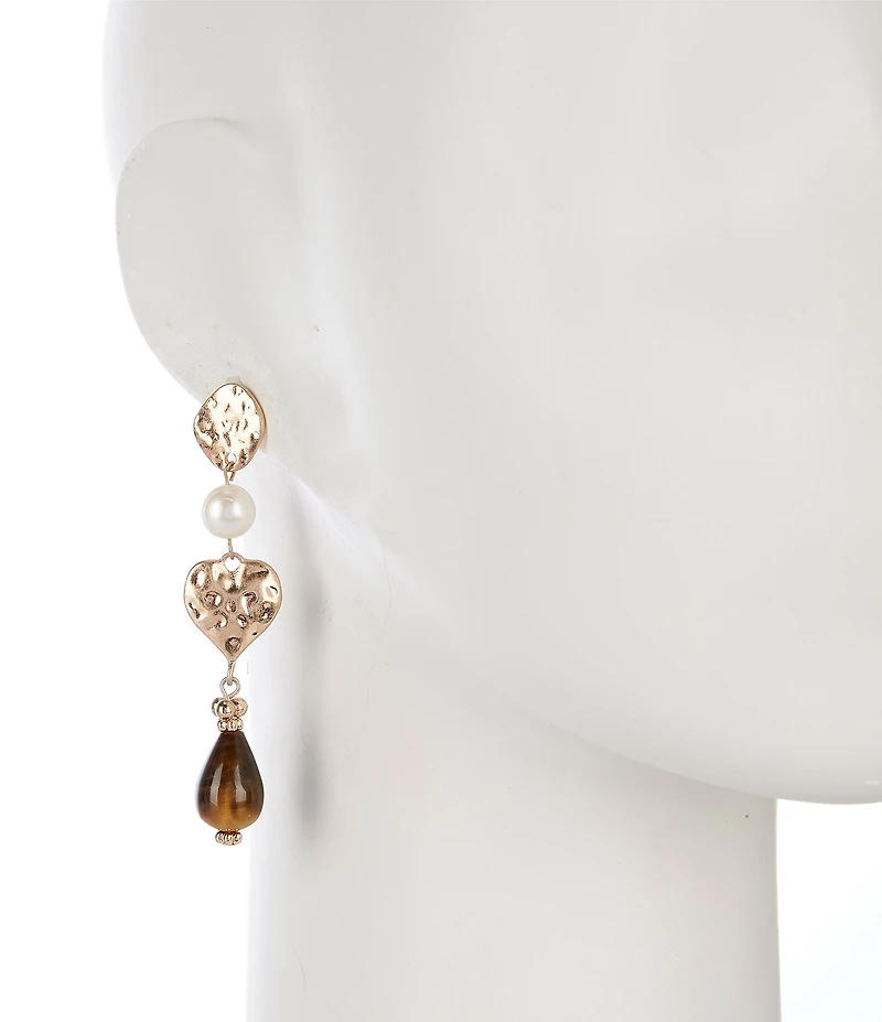 Anna & Ava Mixed Media Heart Linear Earrings