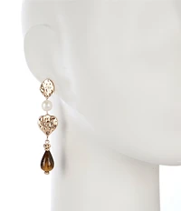 Anna & Ava Mixed Media Heart Linear Earrings