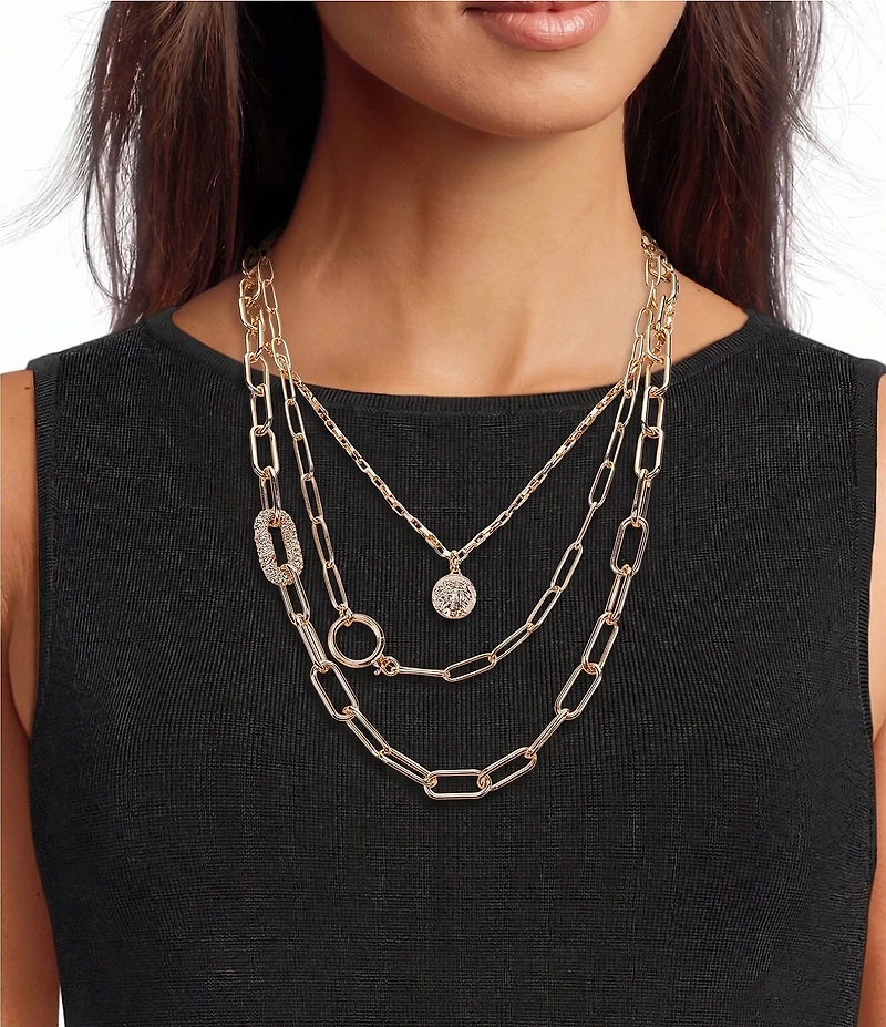 Anna & Ava Multi Layer Paperclip Chain Necklace