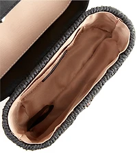 Anna & Ava Odette Straw Bamboo Top Handle Train Case Bag