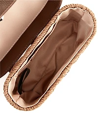 Anna & Ava Odette Straw Bamboo Top Handle Train Case Bag