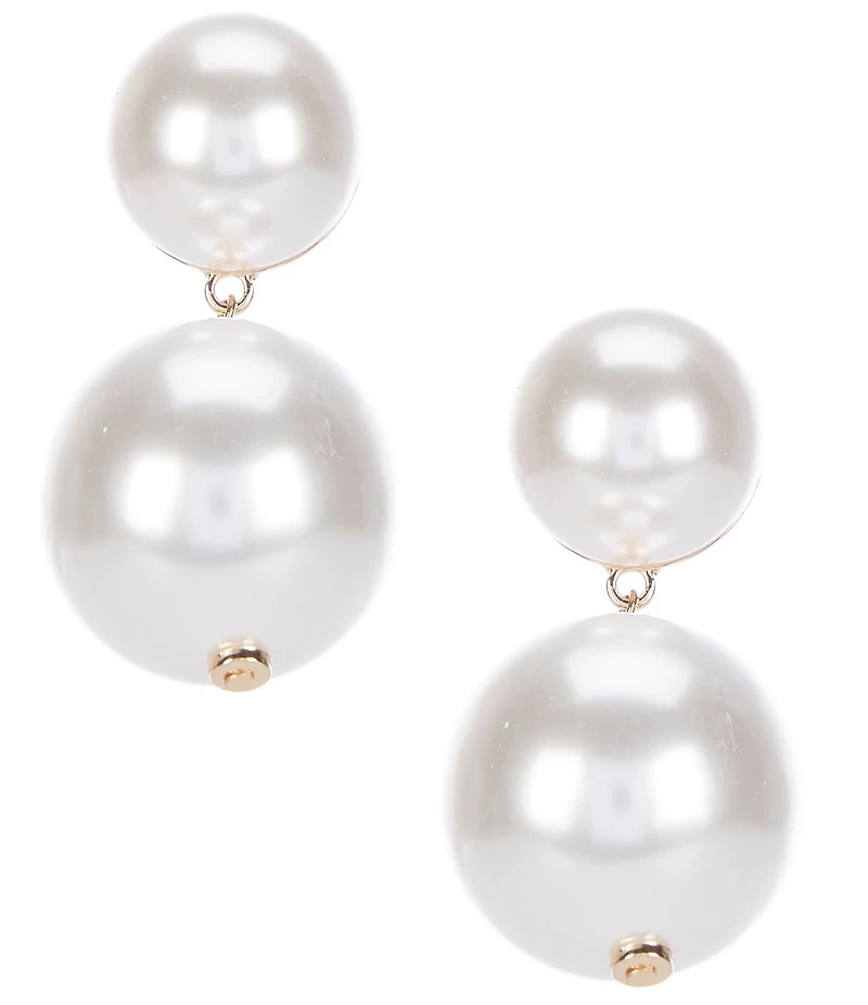 Anna & Ava Oversized Double Pearls Statement Drop Earrings