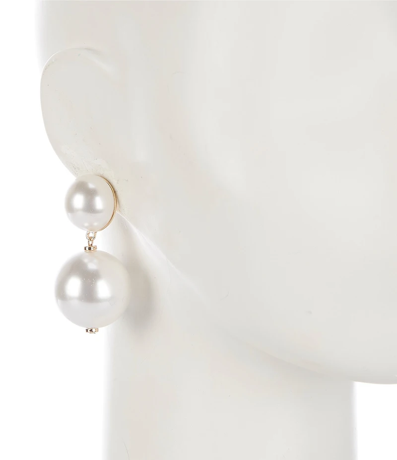 Anna & Ava Oversized Double Pearls Statement Drop Earrings