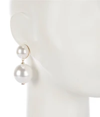 Anna & Ava Oversized Double Pearls Statement Drop Earrings