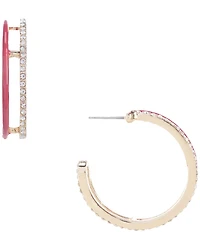 Anna & Ava Pave And Enamel Hoop Earrings