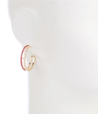 Anna & Ava Pave And Enamel Hoop Earrings