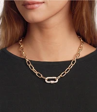 Anna & Ava Pave Crystal Link Paperclip Chain Necklace