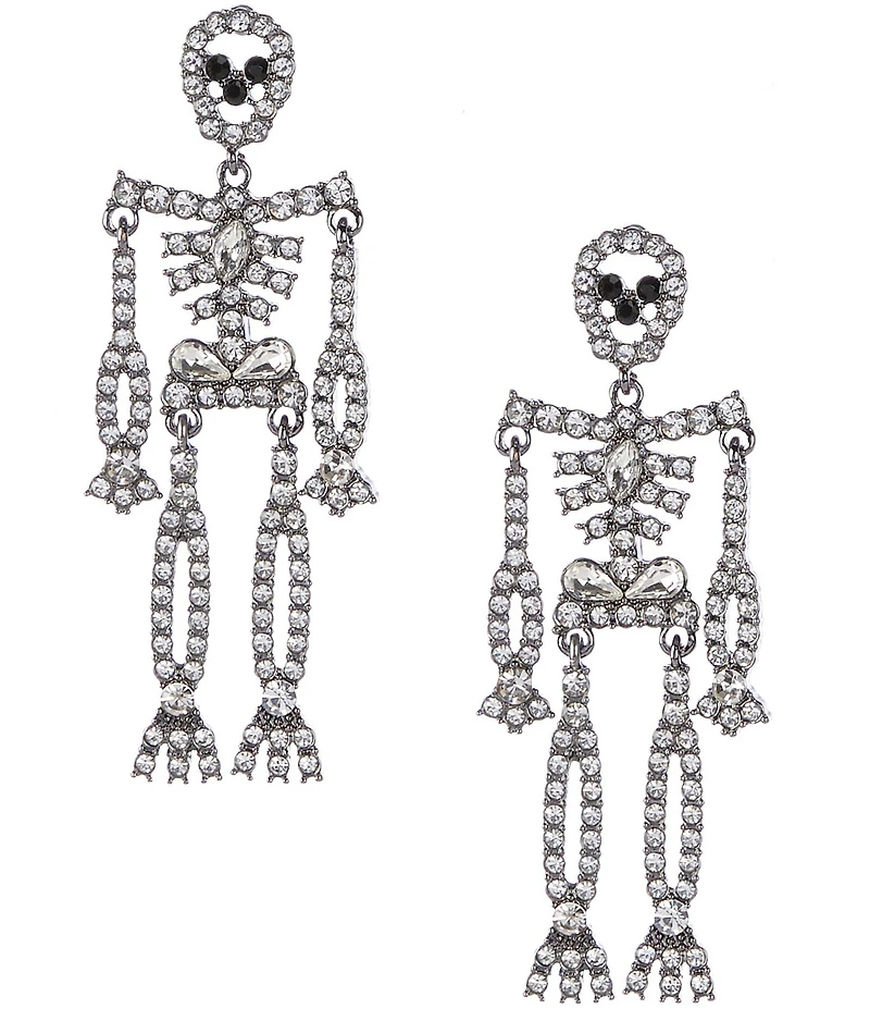 Anna & Ava Pave Skeleton Drop Earrings