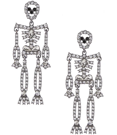 Anna & Ava Pave Skeleton Drop Earrings