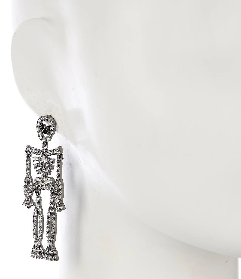 Anna & Ava Pave Skeleton Drop Earrings