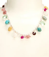 Anna & Ava Pearl & Stone Charms Collar Necklace