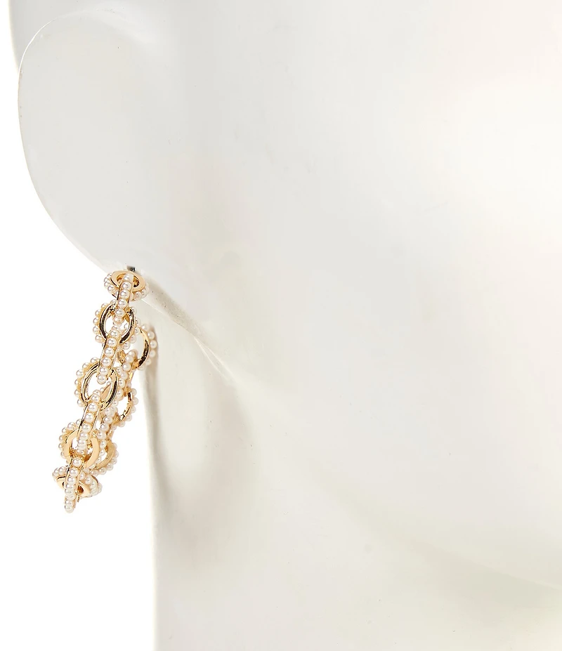 Anna & Ava Pearl Oval Link Hoop Earrings