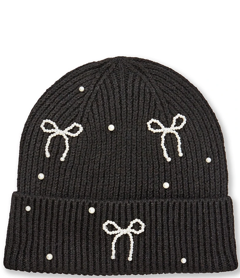 Anna & Ava Pearl Bow Knit Beanie